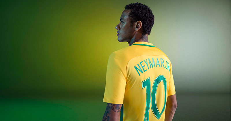 Image of Neymar in Brazil shirt