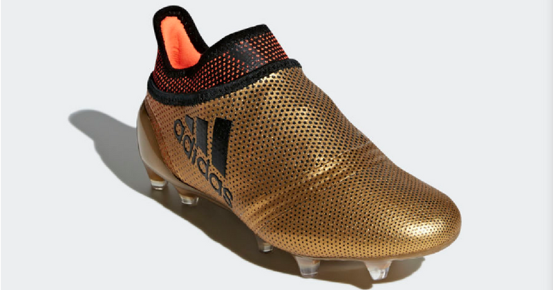 gold kids football boots