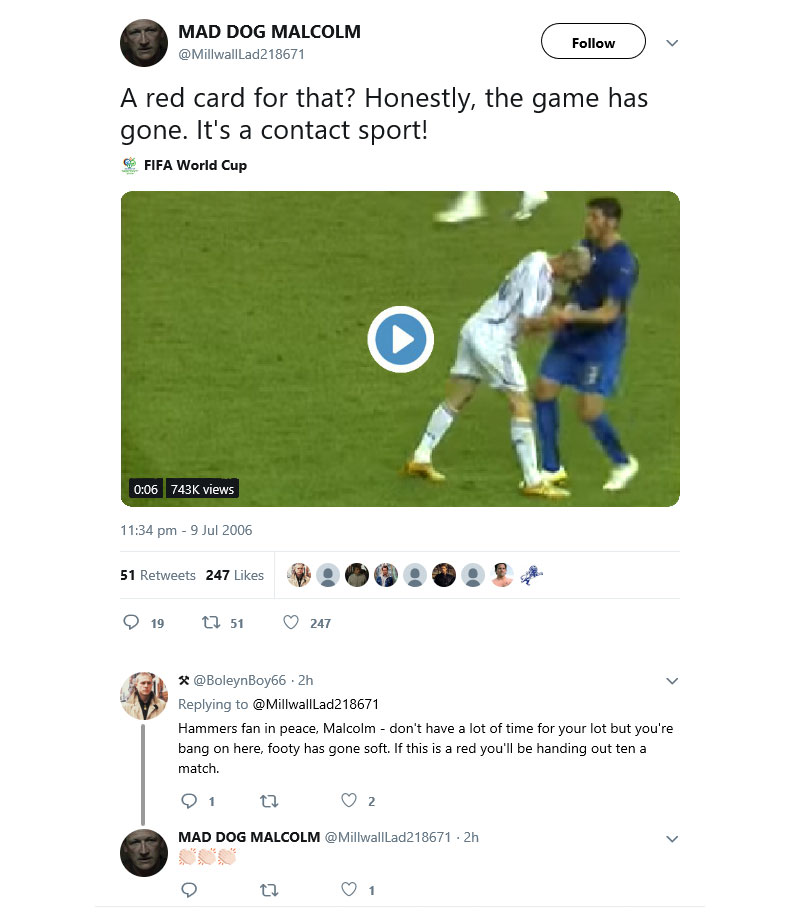 zidane headbutt twitter