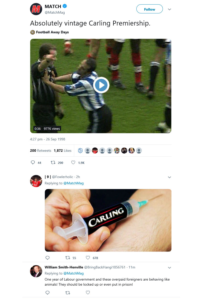 carling premiership twitter