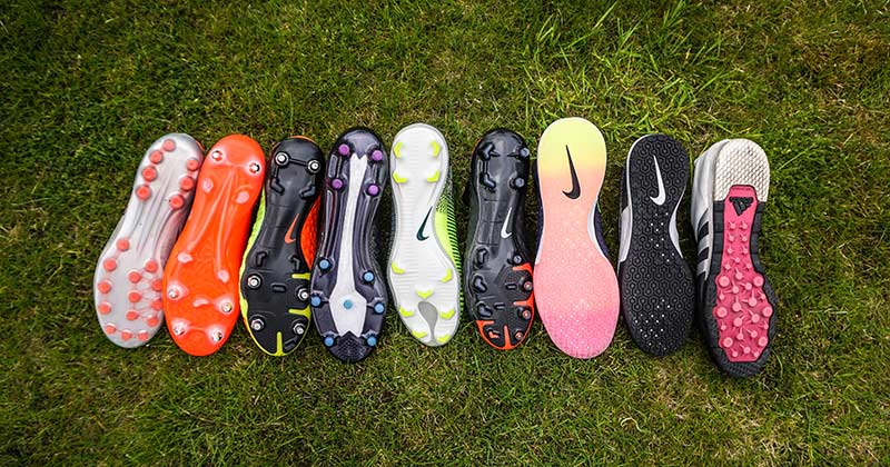 example of different football boot surface types