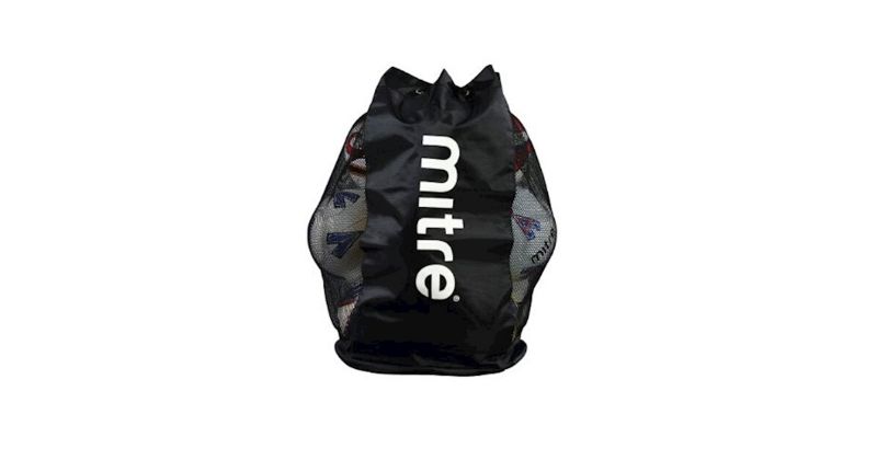 black mitre sack for carrying footballs