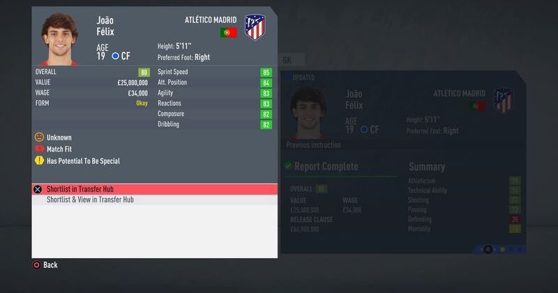 career mode stats for joao felix in fifa 20