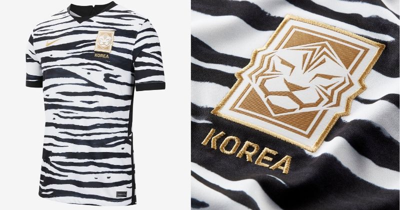 white tiger print south korea 2020 away shirt