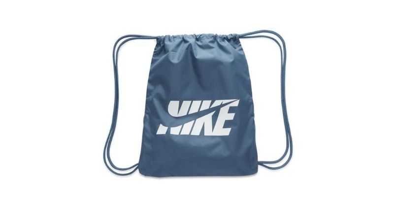 Nike graphic gym sack in blue on white background
