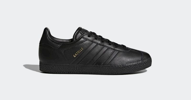 adidas gazelle in black on white background
