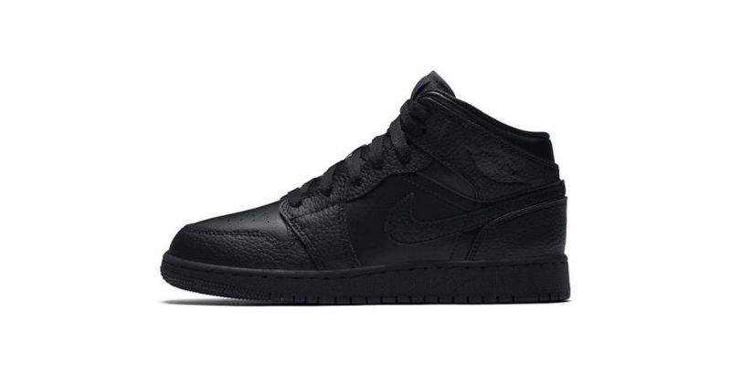 nike air jordan 1 in black on white background