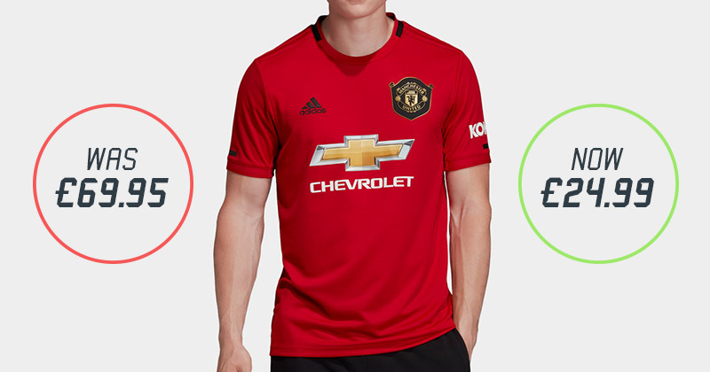 image showing how the 2019-20 manchester united shirt has now dropped dramatically in price