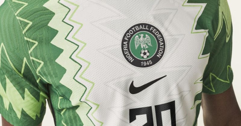 close up of the 2020 nigeria home kit pattern