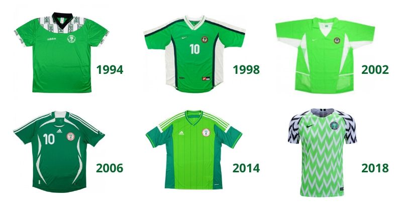 examples of nigeria kits from the 90s and 00s