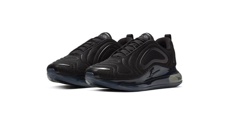 Nike Air Max 720 in black on white background