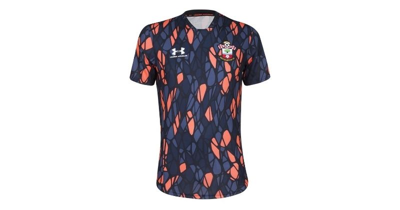 southampton grey and pink 2020/21 pre-match shirt on white background
