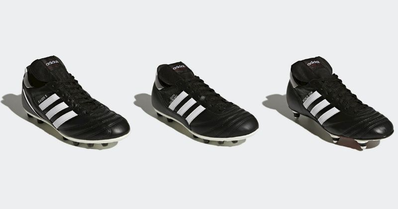 adidas Copa Mundial, Kaiser 5 and World Cup laid out in a 3 in black