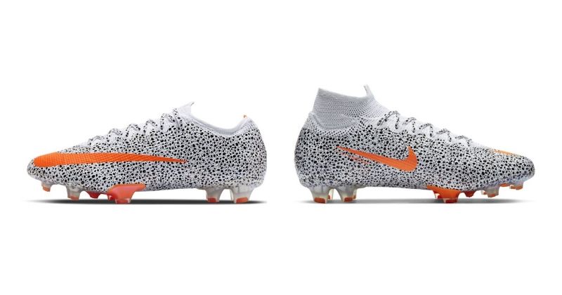 Nike Mercurial Superfly and Vapor football boots facing each other in white and black