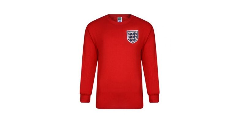 classic red england away shirt from the 1966 world cup