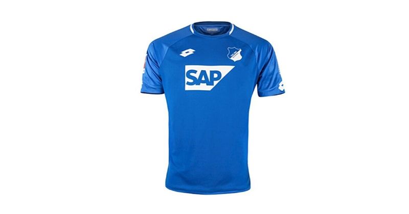 blue 2018-19 hoffenheim shirt with sap sponsor