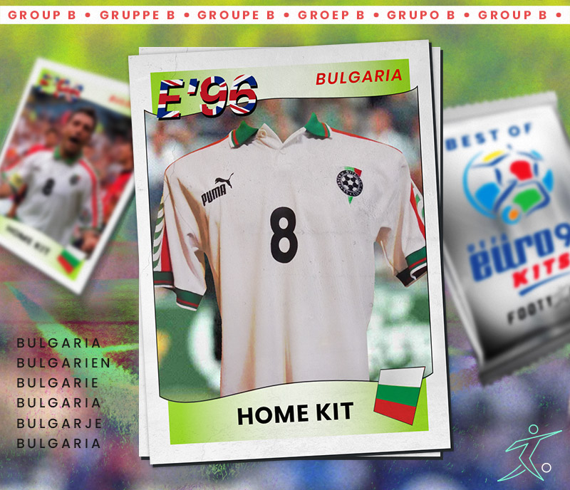 bulgaria euro 96 home shirt in white, red and green