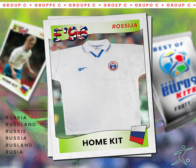 russia white euro 96 home kit displayed as a retro sticker