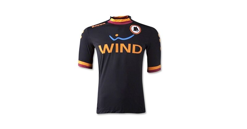 black as roma 2012-13 third kit with classic wind sponsor