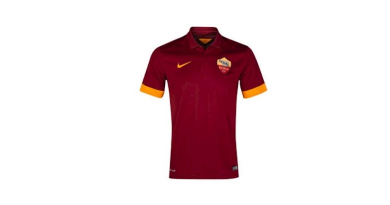 sponsorless 2014-15 as roma home shirt