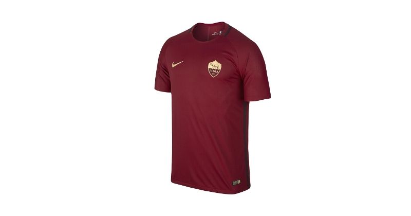 classy maroon and gold roma derby shirt from 2016-17