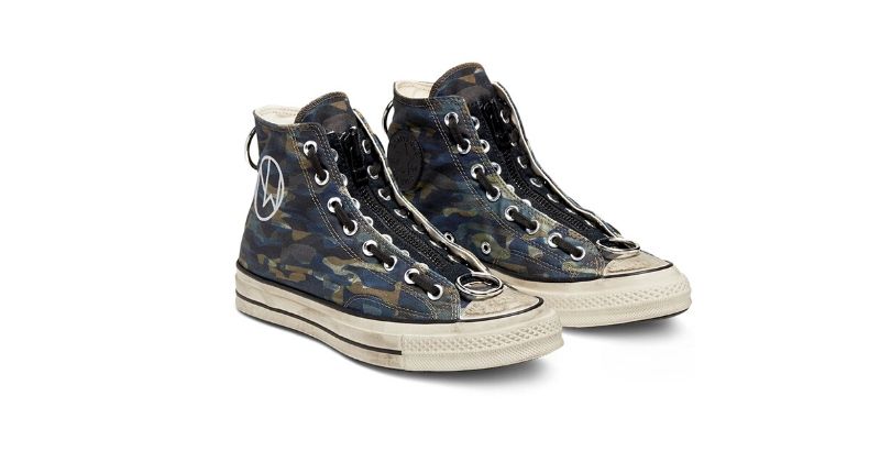 black converse x undercover high top trainers