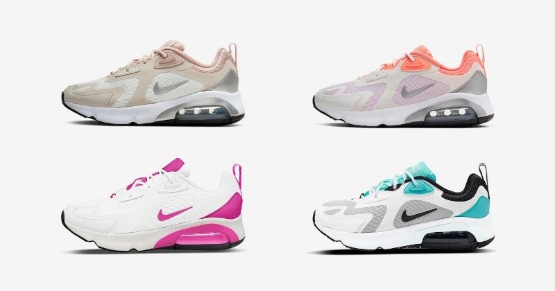nike air max 200 in pink blue and white