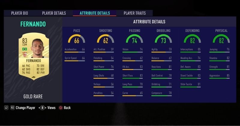 fernando reges player stats from fifa 21 ultimate team