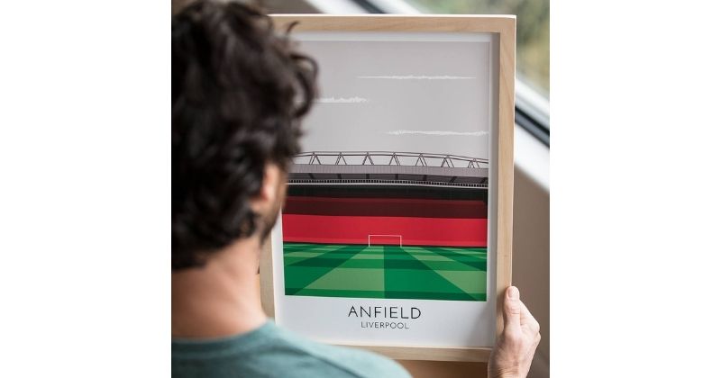 anfield print graphic picture in frame