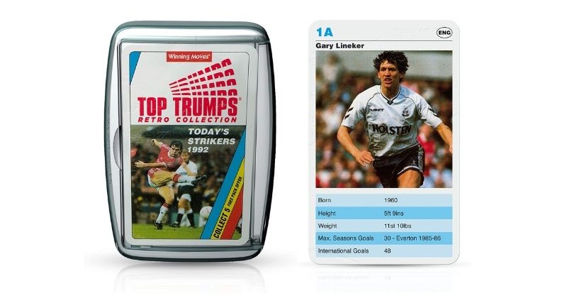 retro top trumps cards with gary lineker