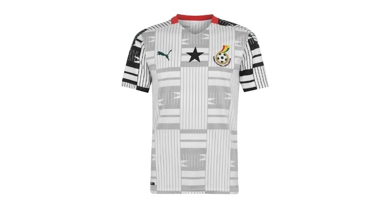 ghana 2020 home shirt in white and black