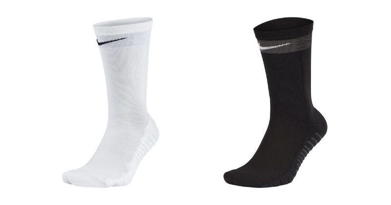 nike squad dri-fit crew socks in white and black