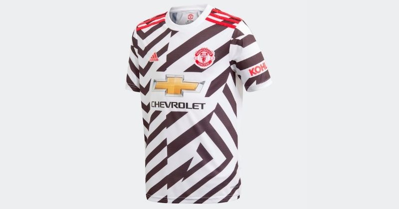 kids manchester united 2020-21 third shirt in black and white