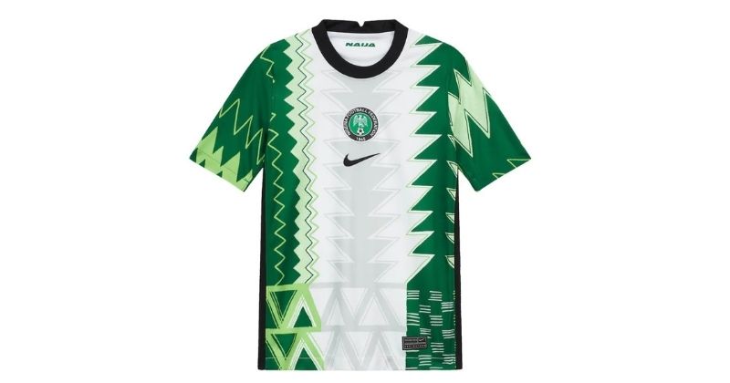 kids nigeria 2020 home shirt in green and white