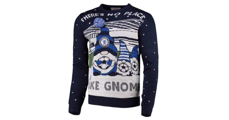 chelsea christmas jumper in blue and white