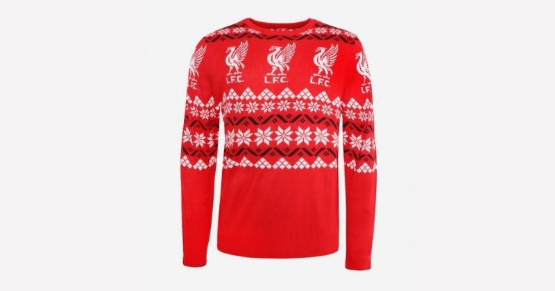 liverpool fc christmas jumper in red and white