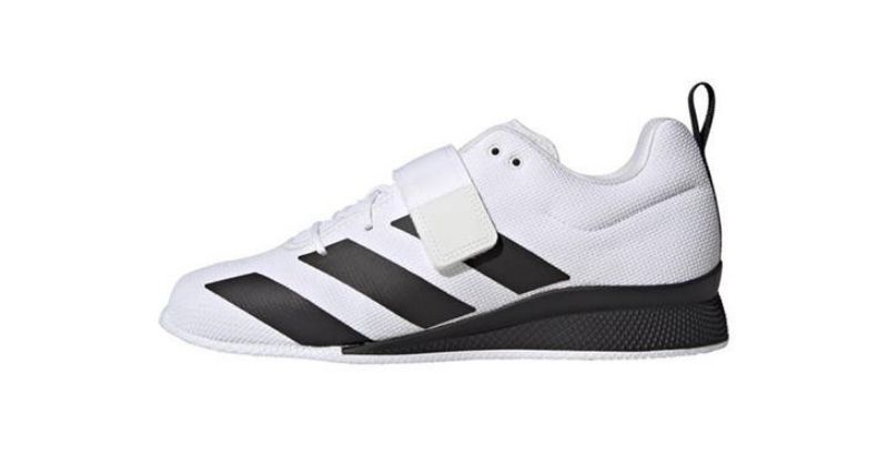 mens adidas adipower 2 shoes in white and black
