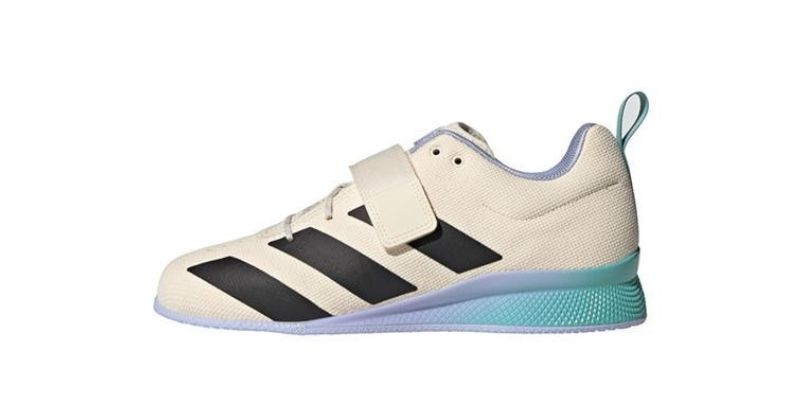 womens adidas adipower 2 shoes in cream and blue