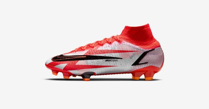 nike mercurial superfly 8 elite fg football boots in red and silver