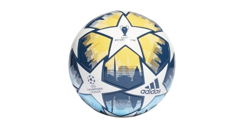 adidas uefa champions league football in blue white and yellow