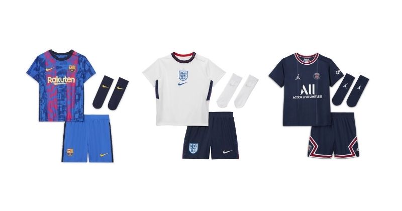 barcelona england and paris saint germain baby football kits