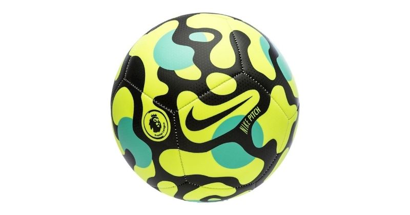 nike pitch premier league football in neon yellow