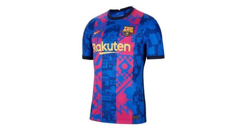 barcelona 2021-22 third shirt in red and blue