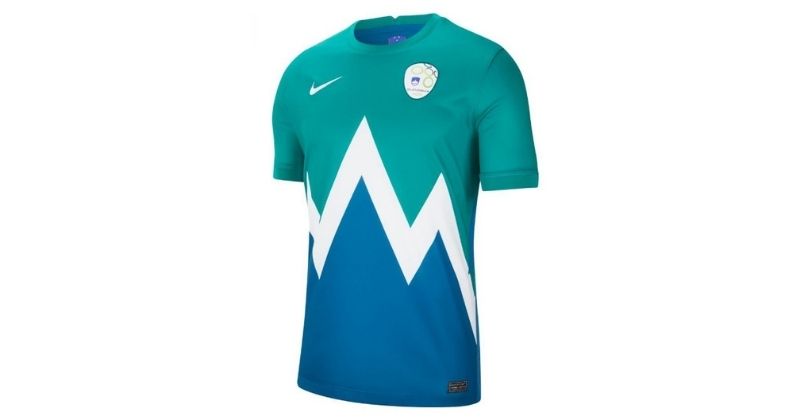 slovenia 2020-21 away shirt in blue and turquoise