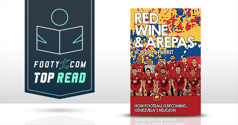 red wine and arepas book front cover with footy top reads graphic