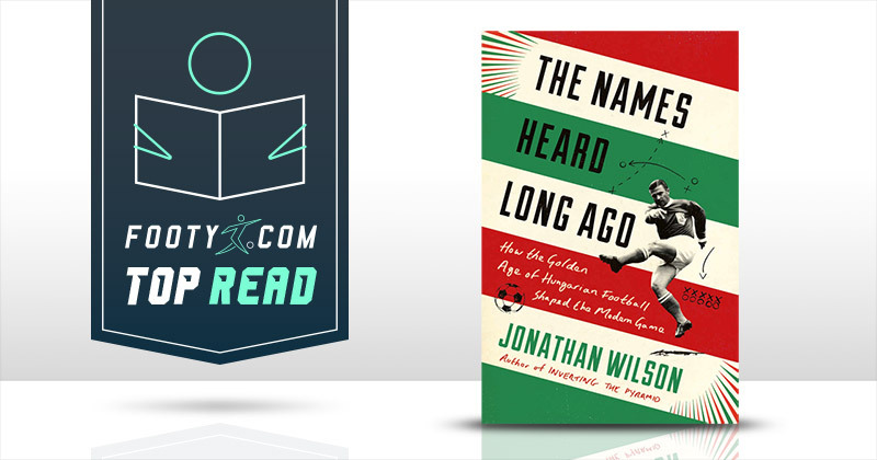 the names heard long ago book front cover with footy top reads graphic