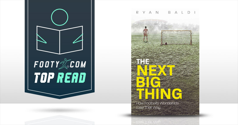 the next big thing book front cover with footy top reads graphic