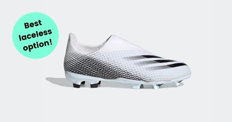 adidas x ghosted.3 laceless kids fg football boot in white