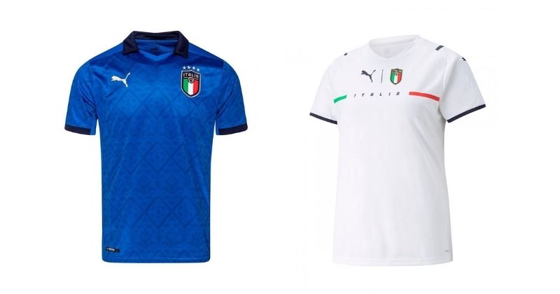 italy euro 2020 home and away shirts