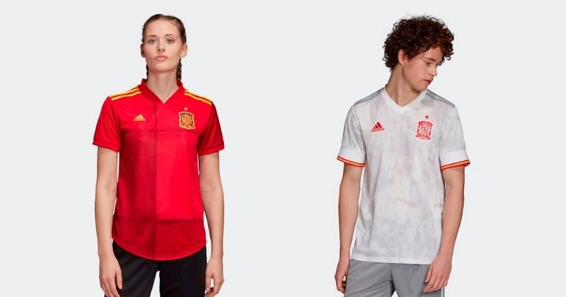 spain euro 2020 home and away shirts